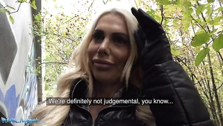 Tori Cummings, a blonde Australian, had sex on the workplace steps