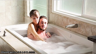 NuruMassage Stepmom Draws Bath for Son