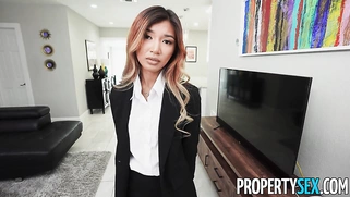 Tiny Asian Real Estate Agent Clara Trinity Craves Her Boss's Big Cock