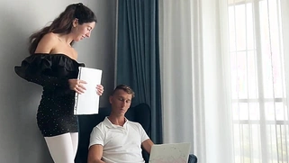 Anal Sex With Russian Secretary In White Pantyhose - Anal Creampie