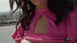 Bella Rolland gives blowjob on the helicopter pad