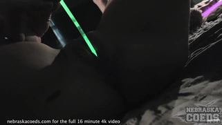 Glowstick Gaping Her Pussy with Closeups