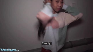 Asian babysitter with nice petite tits and small ass goes all the way for extra money