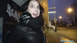 Hot Czech car fuck after public blowjob makes agents cock hard