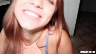 Molly Kelt gives nice blowjob in POV