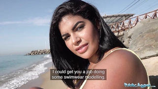 A Blind date for Latina with huge natural boobs
