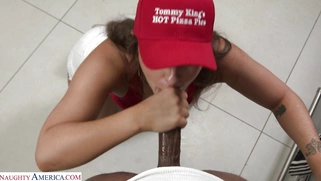 Tommy King is sucking BBC in the kitchen