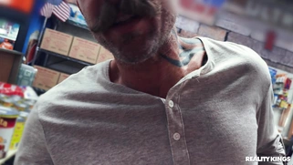 Addis Fouche is sucking Scott Nails' cock at the store