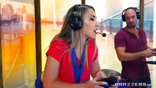 Sexy player Kimber Lee seduces Sean by flashing her tits