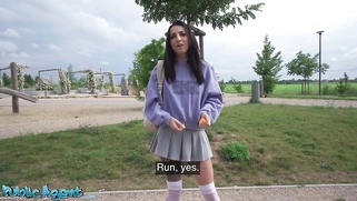 slim natural Italian college student uses her nice tits and small ass for quick cash