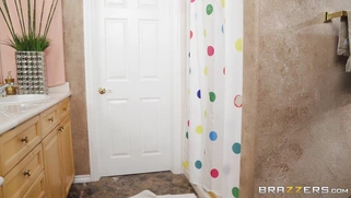 Abella Danger is sucking cock through the glory hole
