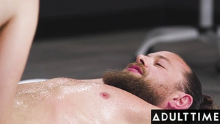 Freya Parker Tests Nuru Gel On Her Science Teacher's Slippery Dick