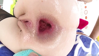 Anna De Ville having deep anal sex until her rectum gaped wide open and pink