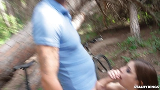 Silvia Soprano is sucking cock in the forest