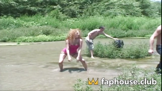 MILF Ginger's Dirty XXX Threesome with Big Boobs and Fishnet Outfits!