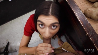 Aubry Babcock is sucking big cock in POV