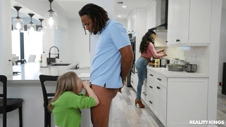 Coco Lovelock is sucking BBC and her stepmom is none the wiser