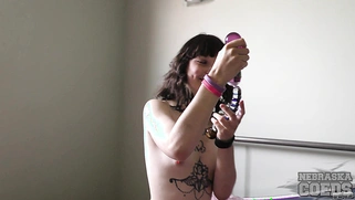 Tiny Spinner with Glass Dildo