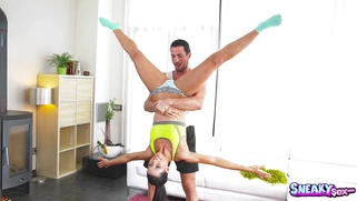 Alexa Tomas and new male cheerleader did a few practice cheers