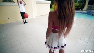 Kitty Carrera and Jmac have fun by the pool