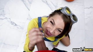 Brunette Evelin Stone sucks the hard dick in POV