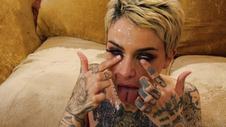 Leigh Raven gets facial cumshots from black cocks