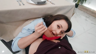 Whitney Wright is sucking cock in the restaurant