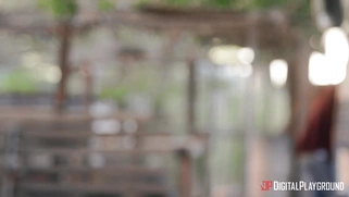 Kristen Scott gives hot blowjob outdoors
