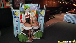 Abella Danger and Gianna Dior are sucking cock at the Oktoberfest