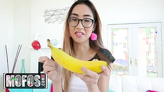 Petite Asian Teen Eva Yi Gets Wrecked by a Huge Cock
