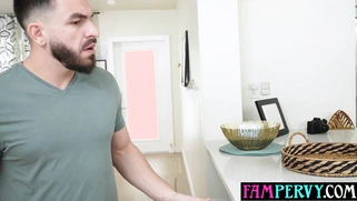 Good stepson consoles latin MILF stepmom