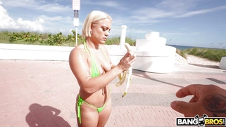 Mimi Monet is getting picked up outdoors