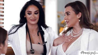 Milf doctors threesome with lesbian teen