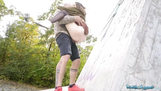 Hitchhiker with big tits  Big dick public pov blowjob by Nicole Rae