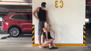 Unknown blonde fucks in a parking lot in plain sight full video at porntotal