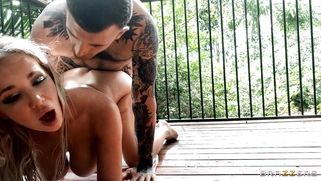 Busty Savannah Bond gets assfucked doggystyle