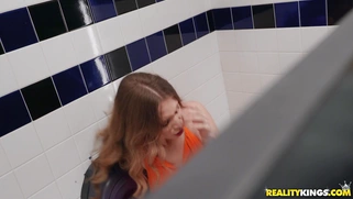 Anya Olsen rides the stiff dick in the toilet