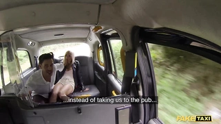 FakeTaxi Horny couple take taxi for sex