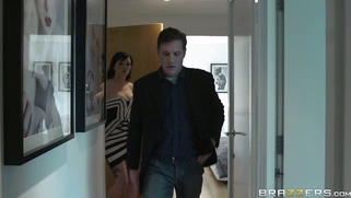 Jasmine James uses burglar's fat cock to get some [censored] on her husband