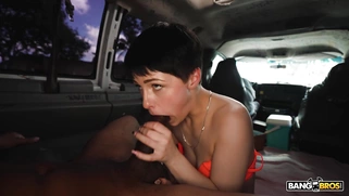 Raee Ripley gets cum in her mouth after blowjob