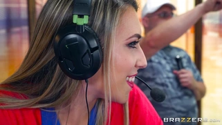 Sexy player Kimber Lee seduces Sean by flashing her tits