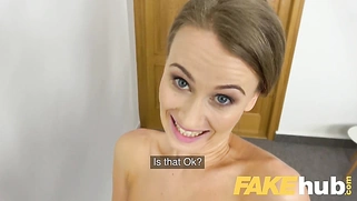 Hot office fuck for slim sexy naughty British model