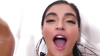 Emily Willis gets her asshole injected with oil