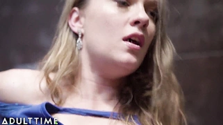 Naughty Blonde Blue Angel Takes a Rough Fuck in a Public Restroom!
