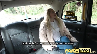 Fake Taxi Hot Tattooed Blonde Cums in a Taxi After Hard Fucking