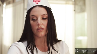 Deeper. Sexy nurse Angela White takes care of patient Manuel