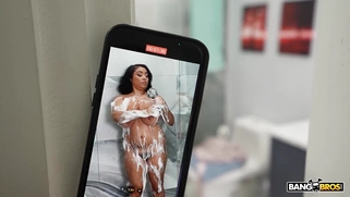 Juliana Dreams take the shower and shows off her big natural tits