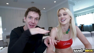 Chloe Couture gets her mouth fucked by two huge cocks