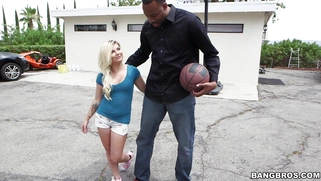 Fun size teen Alex Little came to try the big black dick