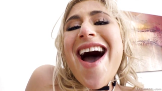 Lindsey Cruz in ripped pantyhose gets her ass fucked